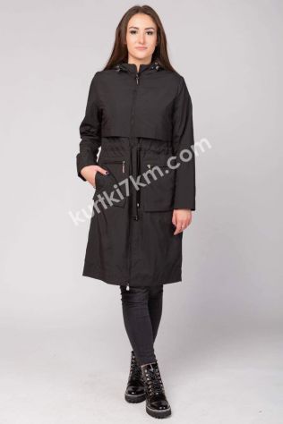 Женский плащ тренч черный Snow Owl 579