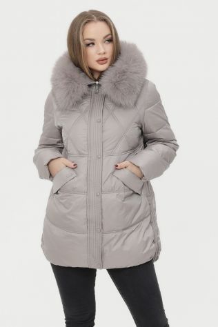 Пуховик зимовий великих розмірів Rosy Pink 9009
