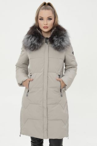 Зимовий пуховик з хутром чорнобурки Damader 1795